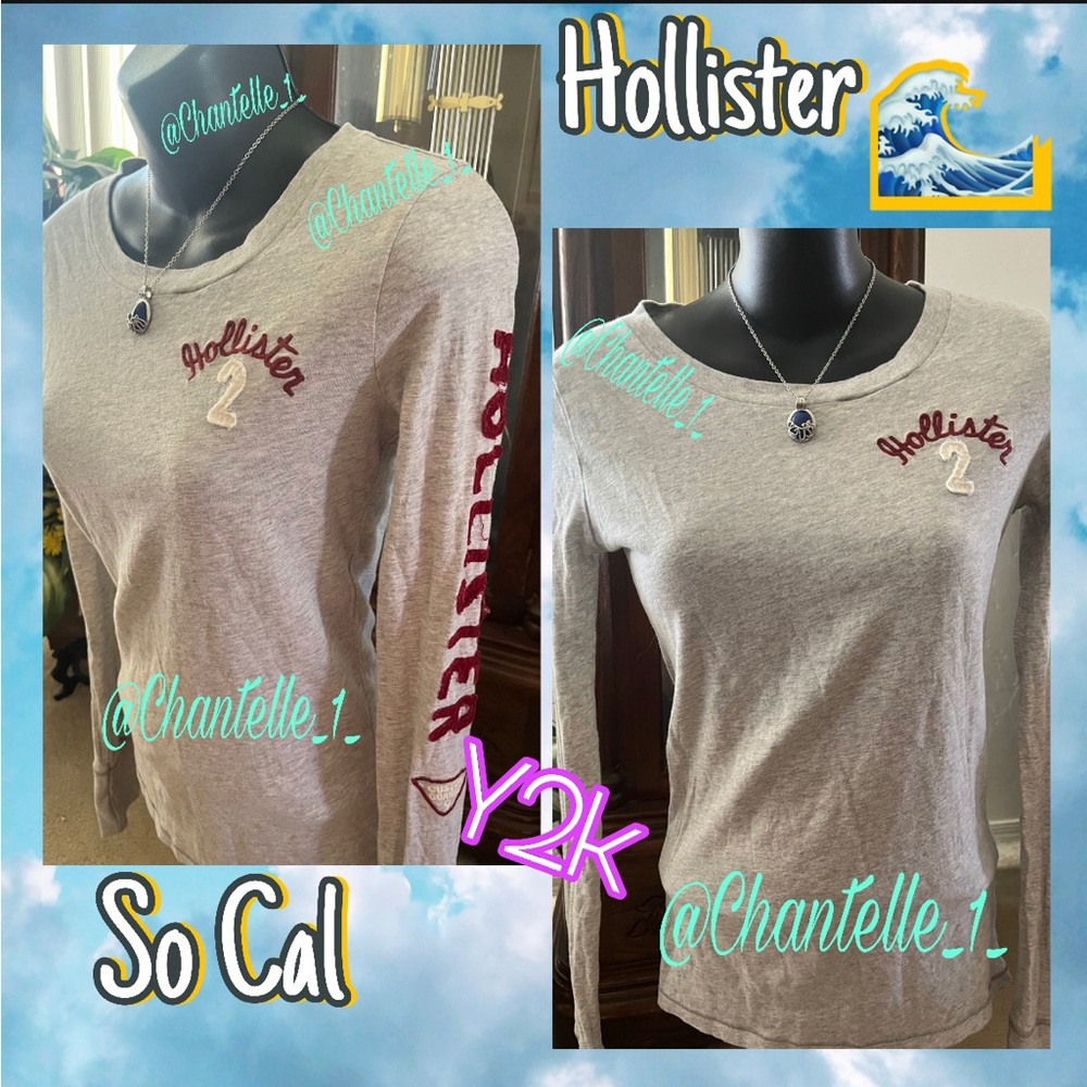 Y2k Hollister So Cal Embroidered crew-neck vintage long sleeves top